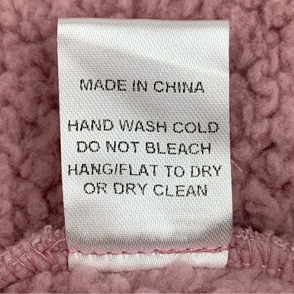 Sporty Varsity Stripe Pink Dusty Rose Fluffy Soft Teddy Hooded Sweatshirt Top - Picture 8 of 9